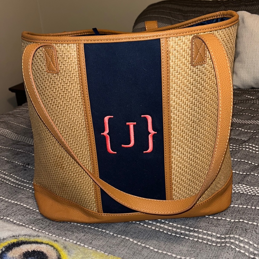 Thirty one embroidered large shoulder bag/ beach bag.